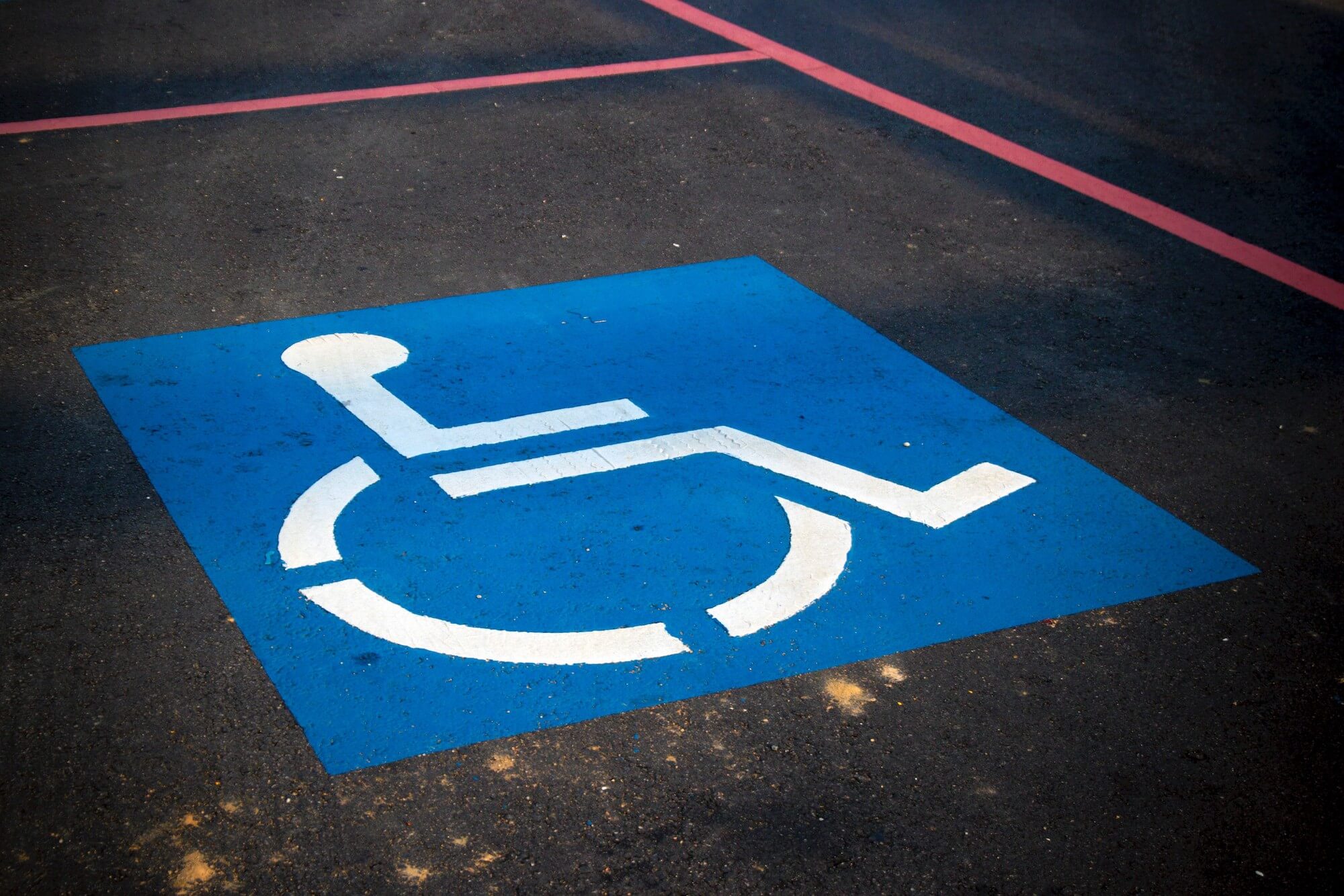 a parking place for a wheelchair user