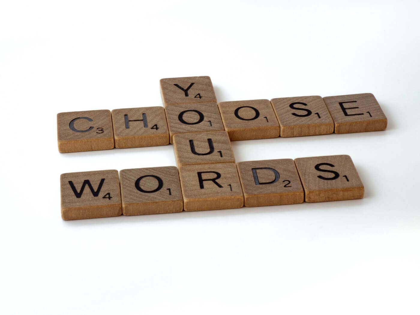 Scrabble tiles spelling out Choose Your Words